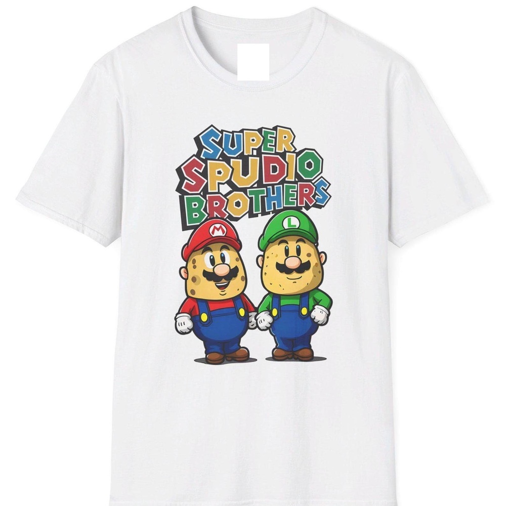 Super Spudio Brothers Let_s A Go Super Mario Bros T Shirt